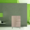 Bianca Plus 60 niedriger Kleiderschrank mit 1 Tür, 4 Schubladen, Eiche sonoma, links