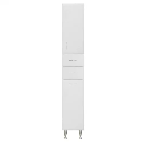 Bianca Plus 30 Hochschrank mit 1 Tür, 2 Schubladen, Wäscheboden, Hochglanz weiß, rechts