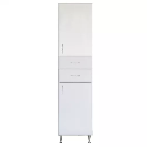 Bianca Plus 45 Hochschrank mit 2 Türen, 2 Schubladen, Hochglanz weiß, rechts
