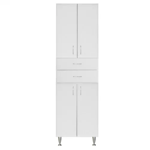 Bianca Plus 60 Hochschrank mit 4 Türen, 2 Schubladen, Hochglanz weiß