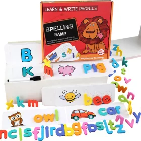Hölzernes Alphabet mit Bildern, Englisch-Lernspiel