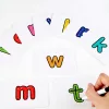 Hölzernes Alphabet mit Bildern, Englisch-Lernspiel