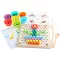 3-in-1-Brettspiel aus Holz, Murmelpuzzle, Flugschach