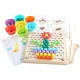 3-in-1-Brettspiel aus Holz, Murmelpuzzle, Flugschach