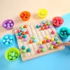 3-in-1-Brettspiel aus Holz, Murmelpuzzle, Flugschach