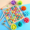 3-in-1-Brettspiel aus Holz, Murmelpuzzle, Flugschach