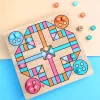 3-in-1-Brettspiel aus Holz, Murmelpuzzle, Flugschach