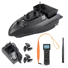 C12 GPS Futterboot mit Rucksack schwarz