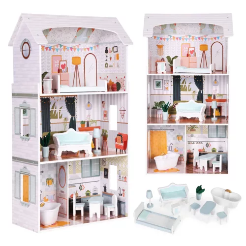 Alice Puppenhaus 3 Etagen 4 Zimmer 9 Möbelstücke