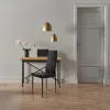 Set mit 4 Stühlen mit hoher Rückenlehne aus schwarzem Stoff