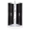 FARO 80x80 cm gebogene Duschkabine mit Hydromassage