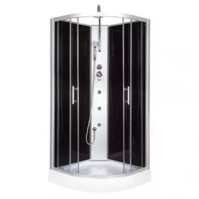 FARO 80x80 cm gebogene Duschkabine mit Hydromassage