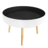 Runder Couchtisch mit Regal 60 cm