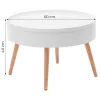 Runder Couchtisch mit Regal 60 cm