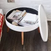 Runder Couchtisch mit Regal 60 cm