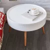 Runder Couchtisch mit Regal 60 cm