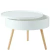 Runder Couchtisch mit Regal 60 cm