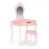 Kinderschminktisch aus Holz mit Spiegel rosa