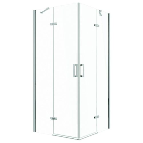 Flow Chrome Duschabtrennung mit schrägen Türen ohne Duschwanne