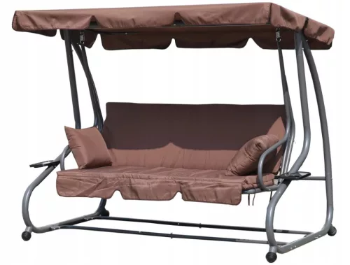 Cabrio-Gartenschaukelbett braun