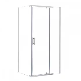Galatro 80x100 cm asymmetrische Duschkabine ohne Duschwanne