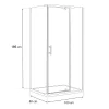 Galatro 80x100 cm asymmetrische Duschkabine ohne Duschwanne