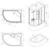 Cora 80x120 cm Duschkabine mit tiefer Wanne