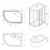 Cora 80x120 cm Duschkabine mit tiefer Wanne