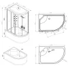 Lia 80x120 cm Hydromassage-Duschkabine links