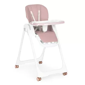   Fütterung Stuhl höhenverstellbar Öko-Leder Riemen Doppel-Tablett rosa