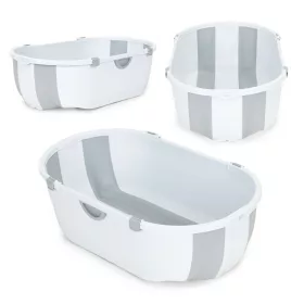 Kinderbadewanne mit klappbarem Ablauf grau