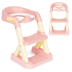Toilettensitz mit Stufen und Leiter rosa