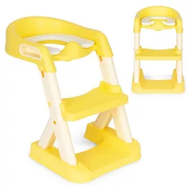 Toilette mit Treppenabgang gelb