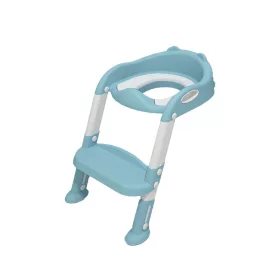 Toilette mit absteigender Treppe blau
