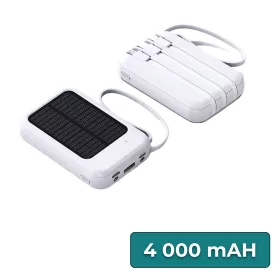 Powerbank mit Solarpanel 4 Ladekabel 4000mAH