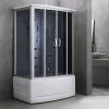 Emilia 85x135 cm Hydromassage-Badewannenkabine mit Elektronik Schwarz