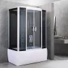 Emilia 85x150 cm Hydromassage-Wannenkabine mit Elektronik Schwarz