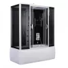 Emilia 85x170 cm Hydromassage-Badewannenkabine mit Elektronik Schwarz