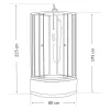 Karolino 80x80 cm Schwarze Duschkabine mit tiefer Wanne