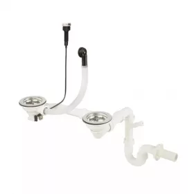 Siphon für 2-Kammer-Spülbecken mit automatischem Ablauf