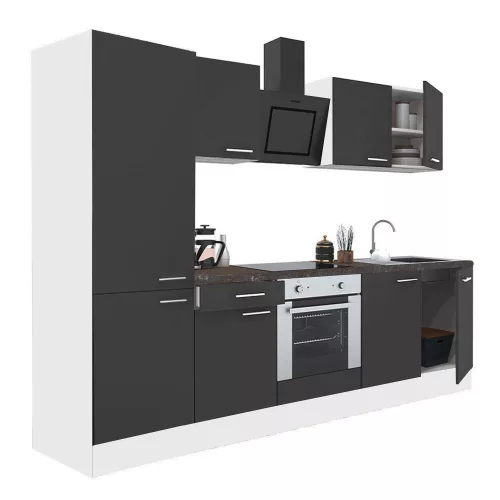 Yorki 270 Küchenzeile mit unterem Backofen, Regalversion