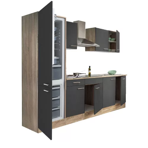 Yorki 270 Küchenzeile mit Unterbaukühlschrank