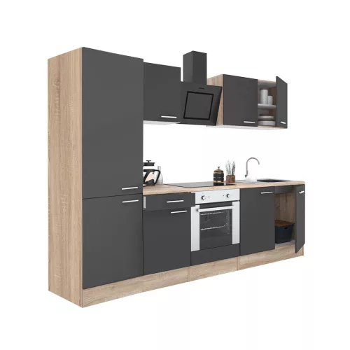 Yorki 270 Küchenzeile mit unterem Backofen, Regalversion