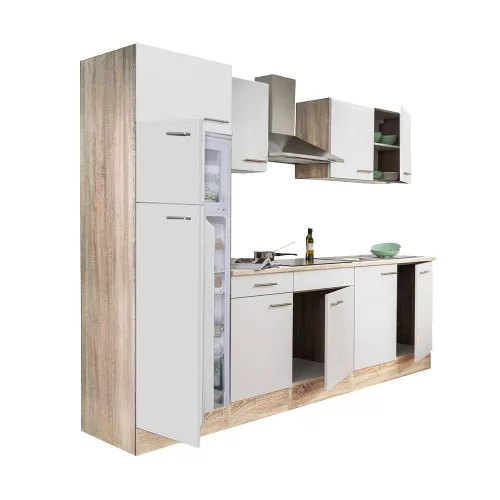 Yorki 270 Küchenzeile mit Top-Gefrierschrank und Kühlschrank