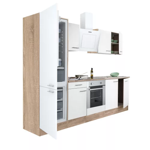 Yorki 270 Küchenzeile mit unterem Backofen, Sub-Kühlschrank mit Kühlschrank