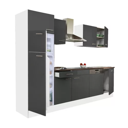 Yorki 280 Küchenzeile mit Top-Gefrierschrank und Kühlschrank