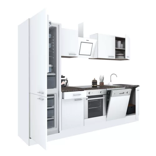 Yorki 280 Küchenzeile mit unterem Backofen, Sub-Kühlschrank mit Kühlschrank
