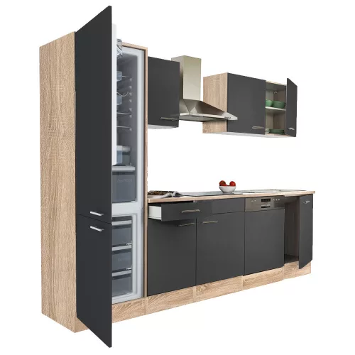 Yorki 280 Küchenzeile mit Unterbaukühlschrank