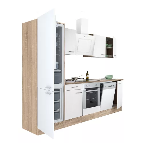 Yorki 280 Küchenzeile mit unterem Backofen, Sub-Kühlschrank mit Kühlschrank
