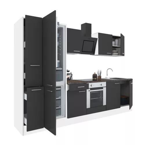 Yorki 300 Küchenzeile mit unterem Backofen, Sub-Kühlschrank mit Kühlschrank